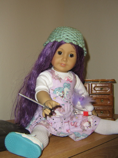 Constancy holds Mini Kit's sword.